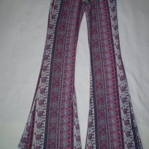 JR'S SIZE: MED~MULTI-PRINT FLARED FITTED PANTS